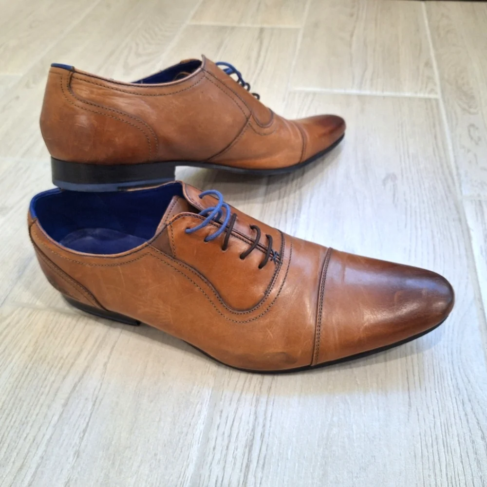 Ted Baker men's ROGRR brown leather cap toe lace-up oxford shoes - size 14